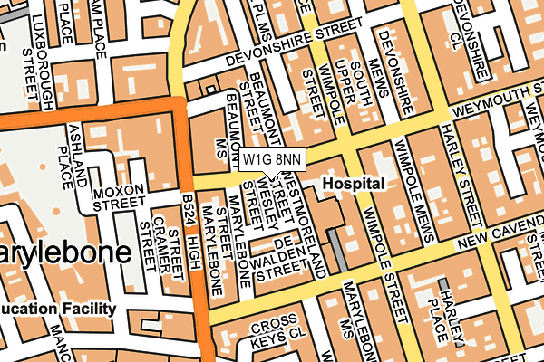 W1G 8NN map - OS OpenMap – Local (Ordnance Survey) W1G 8NN map - OS OpenMap – Local (Ordnance Survey)