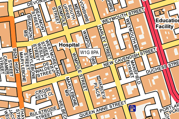 W1G 8PA map - OS OpenMap – Local (Ordnance Survey) W1G 8PA map - OS OpenMap – Local (Ordnance Survey)