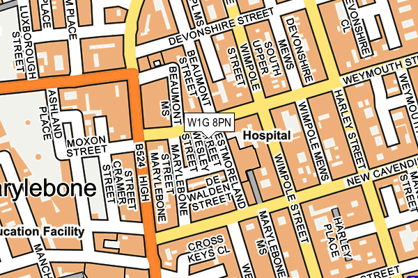 W1G 8PN map - OS OpenMap – Local (Ordnance Survey) W1G 8PN map - OS OpenMap – Local (Ordnance Survey)