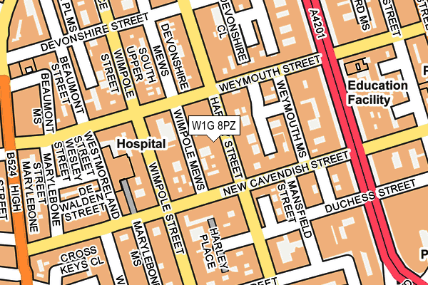 W1G 8PZ map - OS OpenMap – Local (Ordnance Survey) W1G 8PZ map - OS OpenMap – Local (Ordnance Survey)