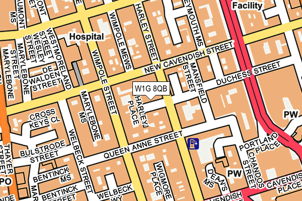W1G 8QB map - OS OpenMap – Local (Ordnance Survey) W1G 8QB map - OS OpenMap – Local (Ordnance Survey)