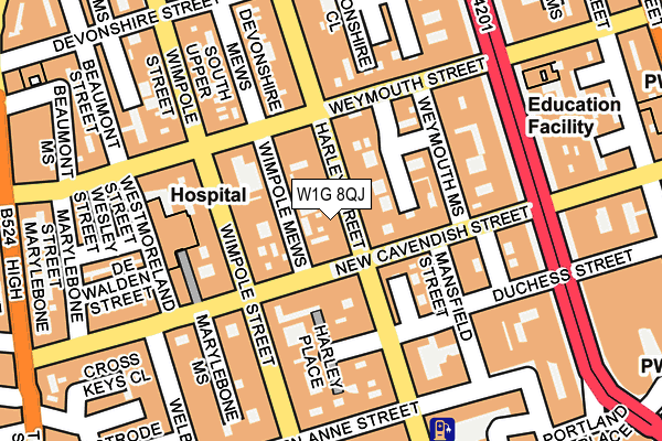 W1G 8QJ map - OS OpenMap – Local (Ordnance Survey) W1G 8QJ map - OS OpenMap – Local (Ordnance Survey)