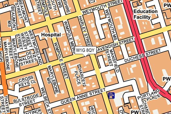 W1G 8QY map - OS OpenMap – Local (Ordnance Survey) W1G 8QY map - OS OpenMap – Local (Ordnance Survey)