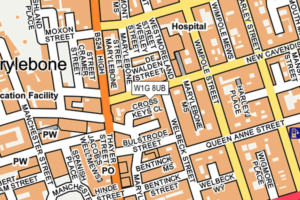 W1G 8UB map - OS OpenMap – Local (Ordnance Survey) W1G 8UB map - OS OpenMap – Local (Ordnance Survey)