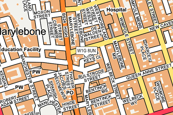 W1G 8UN map - OS OpenMap – Local (Ordnance Survey) W1G 8UN map - OS OpenMap – Local (Ordnance Survey)