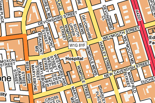 W1G 8YF map - OS OpenMap – Local (Ordnance Survey) W1G 8YF map - OS OpenMap – Local (Ordnance Survey)