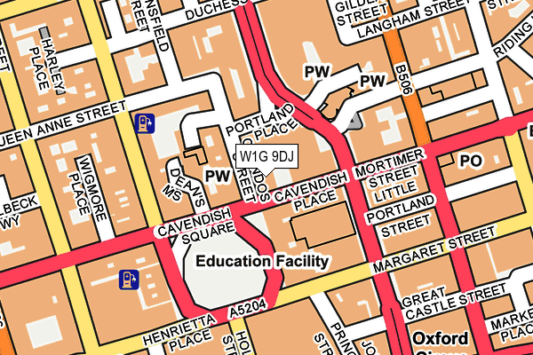 W1G 9DJ map - OS OpenMap – Local (Ordnance Survey)