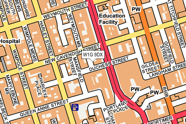 W1G 9DX map - OS OpenMap – Local (Ordnance Survey) W1G 9DX map - OS OpenMap – Local (Ordnance Survey)