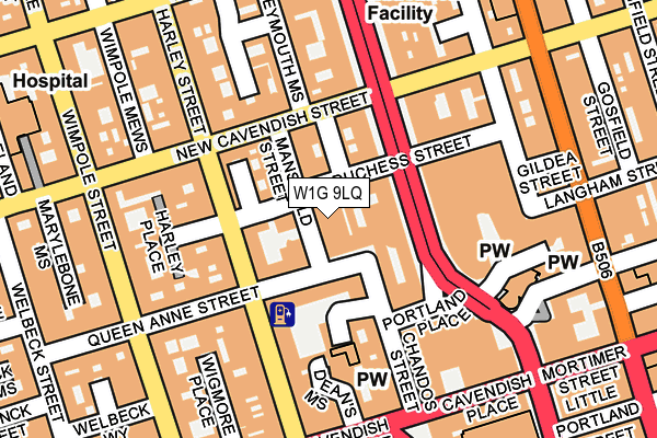 W1G 9LQ map - OS OpenMap – Local (Ordnance Survey) W1G 9LQ map - OS OpenMap – Local (Ordnance Survey)
