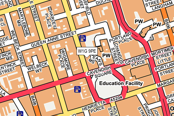 W1G 9PE map - OS OpenMap – Local (Ordnance Survey) W1G 9PE map - OS OpenMap – Local (Ordnance Survey)
