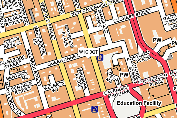 W1G 9QT map - OS OpenMap – Local (Ordnance Survey) W1G 9QT map - OS OpenMap – Local (Ordnance Survey)
