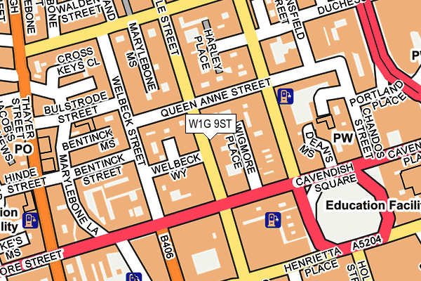 W1G 9ST map - OS OpenMap – Local (Ordnance Survey) W1G 9ST map - OS OpenMap – Local (Ordnance Survey)