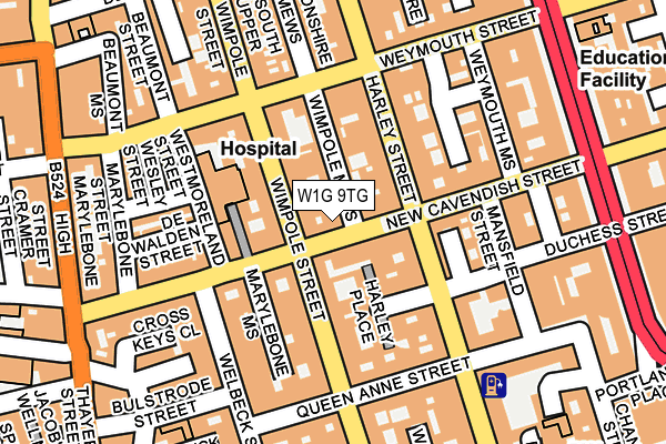 W1G 9TG map - OS OpenMap – Local (Ordnance Survey) W1G 9TG map - OS OpenMap – Local (Ordnance Survey)