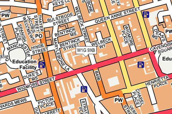 W1G 9XB map - OS OpenMap – Local (Ordnance Survey) W1G 9XB map - OS OpenMap – Local (Ordnance Survey)