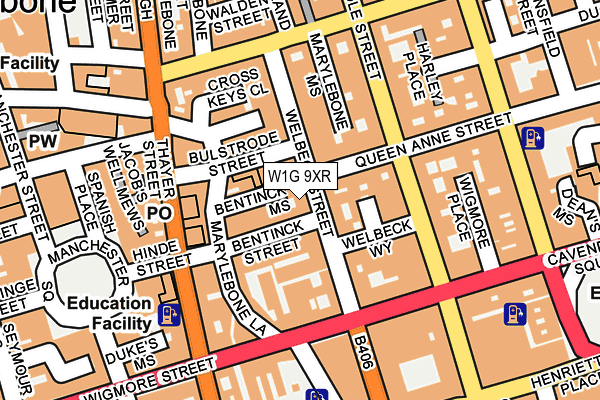 W1G 9XR map - OS OpenMap – Local (Ordnance Survey) W1G 9XR map - OS OpenMap – Local (Ordnance Survey)