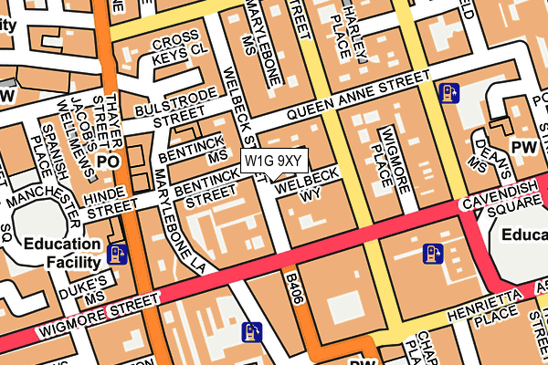W1G 9XY map - OS OpenMap – Local (Ordnance Survey) W1G 9XY map - OS OpenMap – Local (Ordnance Survey)