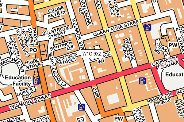 W1G 9XZ map - OS OpenMap – Local (Ordnance Survey) W1G 9XZ map - OS OpenMap – Local (Ordnance Survey)