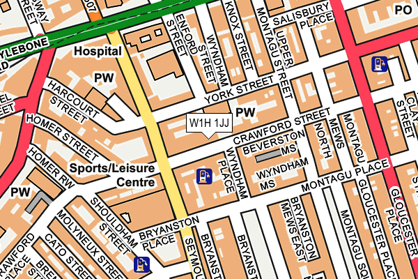 W1H 1JJ map - OS OpenMap – Local (Ordnance Survey)