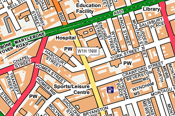 W1H 1NW map - OS OpenMap – Local (Ordnance Survey) W1H 1NW map - OS OpenMap – Local (Ordnance Survey)