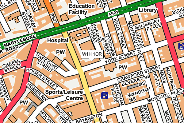 W1H 1QR map - OS OpenMap – Local (Ordnance Survey)