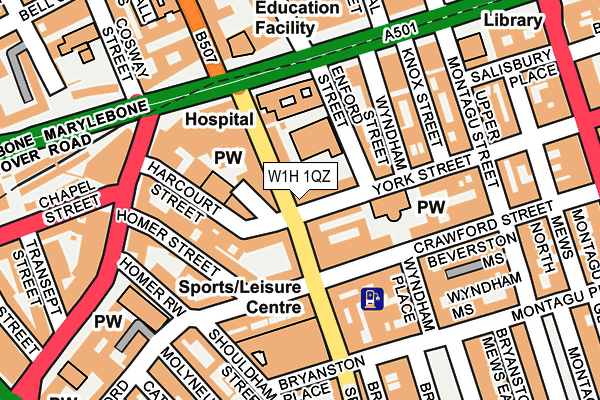 W1H 1QZ map - OS OpenMap – Local (Ordnance Survey)