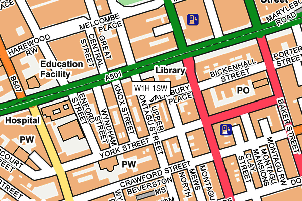 W1H 1SW map - OS OpenMap – Local (Ordnance Survey) W1H 1SW map - OS OpenMap – Local (Ordnance Survey)