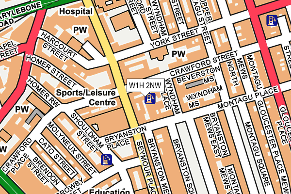 W1H 2NW map - OS OpenMap – Local (Ordnance Survey) W1H 2NW map - OS OpenMap – Local (Ordnance Survey)