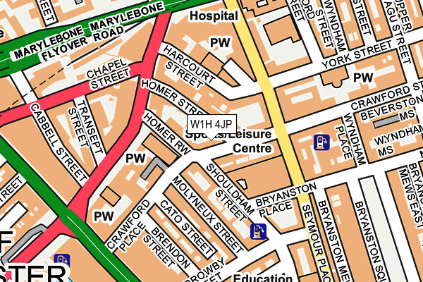 W1H 4JP map - OS OpenMap – Local (Ordnance Survey) W1H 4JP map - OS OpenMap – Local (Ordnance Survey)