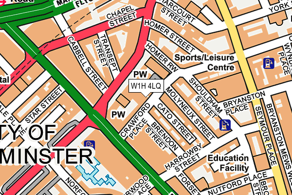 W1H 4LQ map - OS OpenMap – Local (Ordnance Survey) W1H 4LQ map - OS OpenMap – Local (Ordnance Survey)