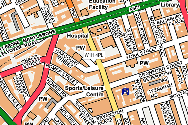 W1H 4PL map - OS OpenMap – Local (Ordnance Survey)