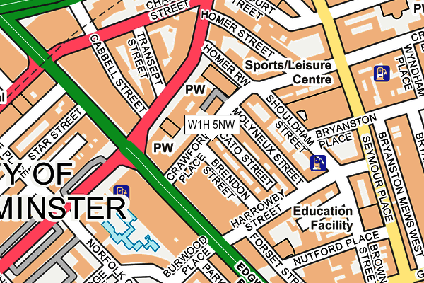 W1H 5NW map - OS OpenMap – Local (Ordnance Survey) W1H 5NW map - OS OpenMap – Local (Ordnance Survey)