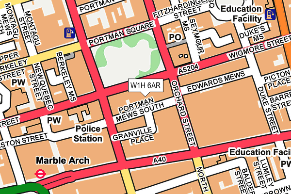 W1H 6AR map - OS OpenMap – Local (Ordnance Survey) W1H 6AR map - OS OpenMap – Local (Ordnance Survey)