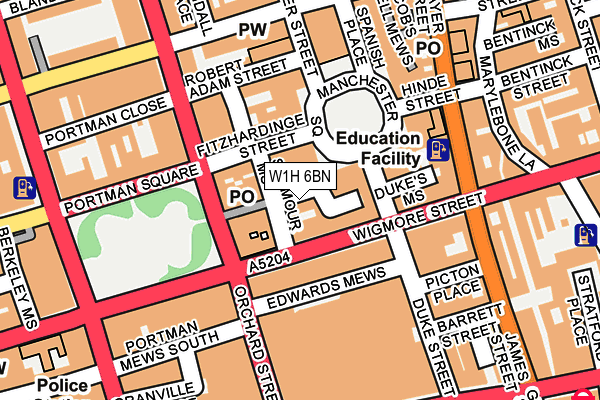 W1H 6BN map - OS OpenMap – Local (Ordnance Survey) W1H 6BN map - OS OpenMap – Local (Ordnance Survey)