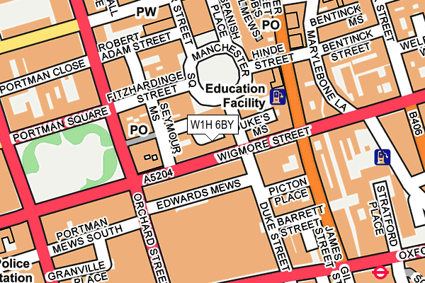 W1H 6BY map - OS OpenMap – Local (Ordnance Survey) W1H 6BY map - OS OpenMap – Local (Ordnance Survey)