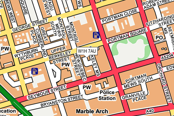W1H 7AU map - OS OpenMap – Local (Ordnance Survey) W1H 7AU map - OS OpenMap – Local (Ordnance Survey)