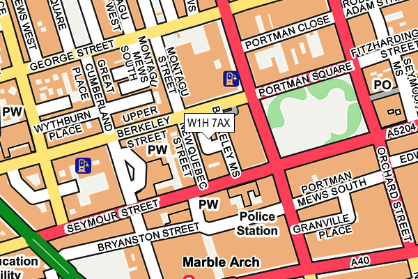 W1H 7AX map - OS OpenMap – Local (Ordnance Survey) W1H 7AX map - OS OpenMap – Local (Ordnance Survey)