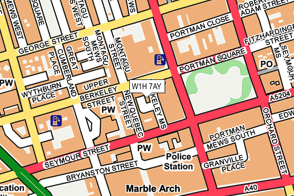 W1H 7AY map - OS OpenMap – Local (Ordnance Survey) W1H 7AY map - OS OpenMap – Local (Ordnance Survey)