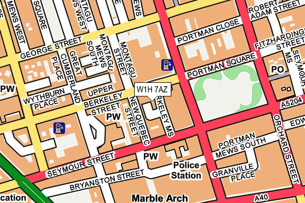 W1H 7AZ map - OS OpenMap – Local (Ordnance Survey) W1H 7AZ map - OS OpenMap – Local (Ordnance Survey)
