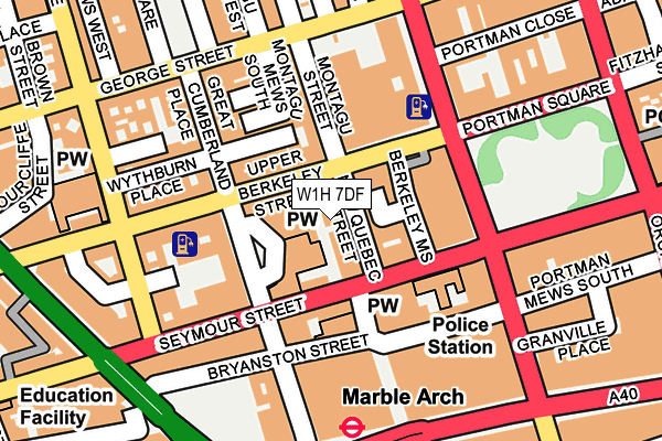 W1H 7DF map - OS OpenMap – Local (Ordnance Survey)