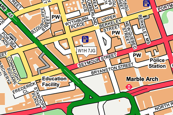 W1H 7JG map - OS OpenMap – Local (Ordnance Survey)