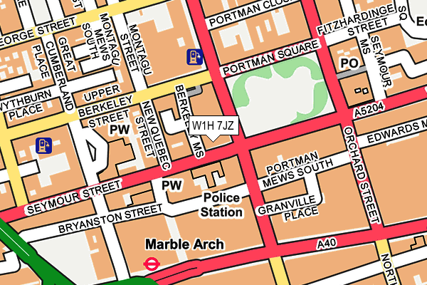 W1H 7JZ map - OS OpenMap – Local (Ordnance Survey) W1H 7JZ map - OS OpenMap – Local (Ordnance Survey)
