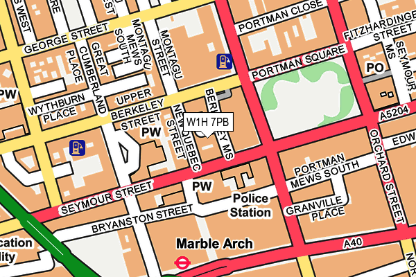 W1H 7PB map - OS OpenMap – Local (Ordnance Survey) W1H 7PB map - OS OpenMap – Local (Ordnance Survey)