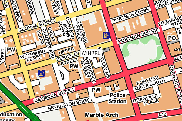 W1H 7RL map - OS OpenMap – Local (Ordnance Survey)