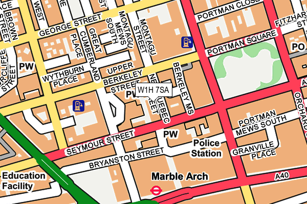 W1H 7SA map - OS OpenMap – Local (Ordnance Survey)