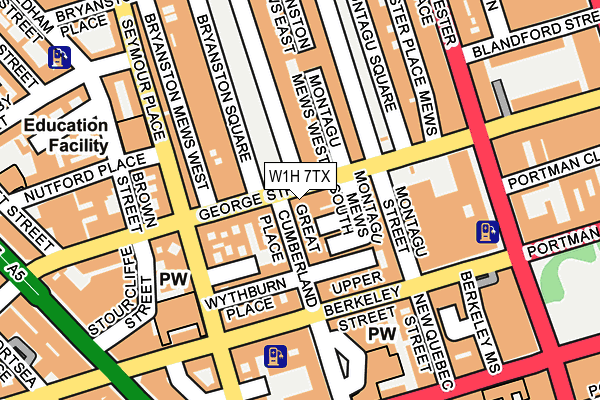 W1H 7TX map - OS OpenMap – Local (Ordnance Survey)