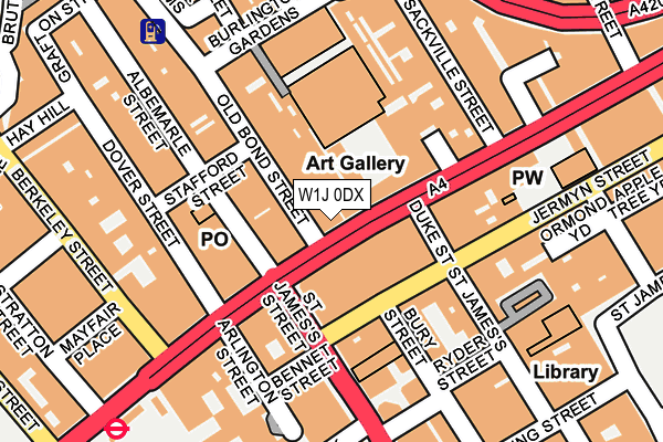 W1J 0DX map - OS OpenMap – Local (Ordnance Survey) W1J 0DX map - OS OpenMap – Local (Ordnance Survey)