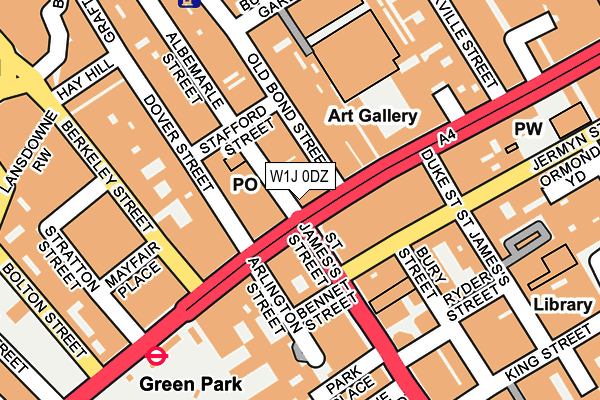 W1J 0DZ map - OS OpenMap – Local (Ordnance Survey) W1J 0DZ map - OS OpenMap – Local (Ordnance Survey)