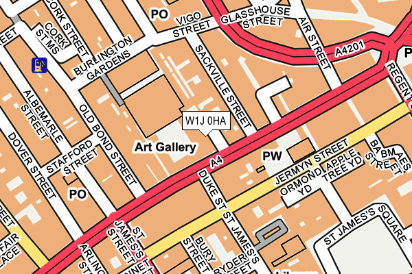 W1J 0HA map - OS OpenMap – Local (Ordnance Survey) W1J 0HA map - OS OpenMap – Local (Ordnance Survey)