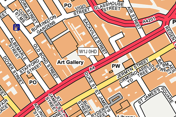 W1J 0HD map - OS OpenMap – Local (Ordnance Survey)