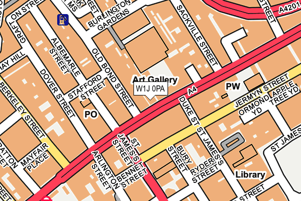 W1J 0PA map - OS OpenMap – Local (Ordnance Survey) W1J 0PA map - OS OpenMap – Local (Ordnance Survey)